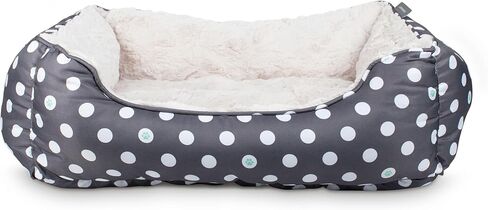 Fringe Studio Dot Paw Charcoal Medium Rectangular Cuddler Pet Bed 25" X 21"- Poly Filled with Faux Fur Interior - Machine Washable (213020) in Saudi Arabia