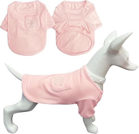Dog Sweatshirt Fleece Soft Dog Clothes with Pockect Fall Winter Warm Pet T Shirt for Small Medium Dogs Cat Puppy Outfit Kitten Apparel Chihuahua Teddy (Pink, Small) in Saudi Arabia