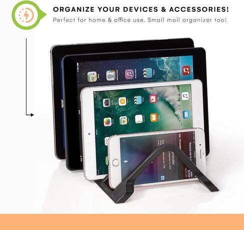 Prosumer's Choice Multi-Device Smartphones and Tablets Charging Station and Device - Laptop Organizer Tablet Storage - Lightweight and Portable -Charge Up to 4-Devices, Black in Kuwait