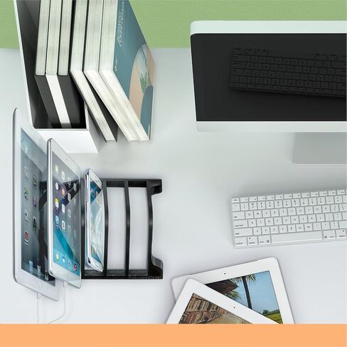 Prosumer's Choice Multi-Device Smartphones and Tablets Charging Station and Device - Laptop Organizer Tablet Storage - Lightweight and Portable -Charge Up to 4-Devices, Black in Kuwait