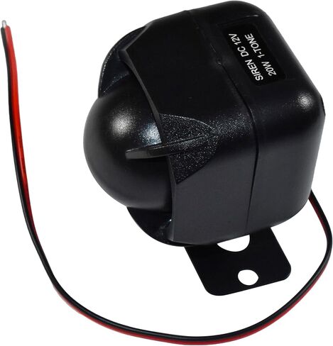 HQRP Electronic Alarm Siren 20W DC12V/24V Universal Replacement Security Alarm Siren for Home Security Alarm System, Any 12 Volts System, 1-Tone, Loud 115dB, Black Wired Siren with Bracket in Saudi Arabia
