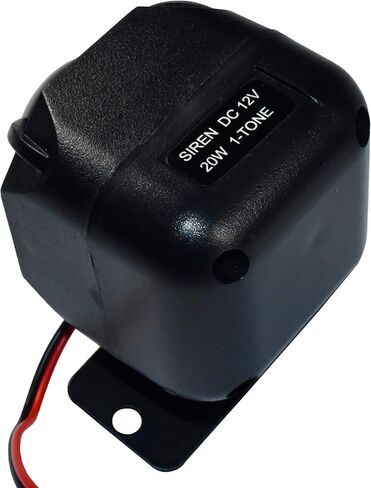 HQRP Electronic Alarm Siren 20W DC12V/24V Universal Replacement Security Alarm Siren for Home Security Alarm System, Any 12 Volts System, 1-Tone, Loud 115dB, Black Wired Siren with Bracket in Saudi Arabia