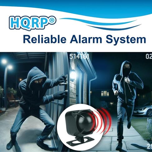 HQRP Electronic Alarm Siren 20W DC12V/24V Universal Replacement Security Alarm Siren for Home Security Alarm System, Any 12 Volts System, 1-Tone, Loud 115dB, Black Wired Siren with Bracket in Saudi Arabia