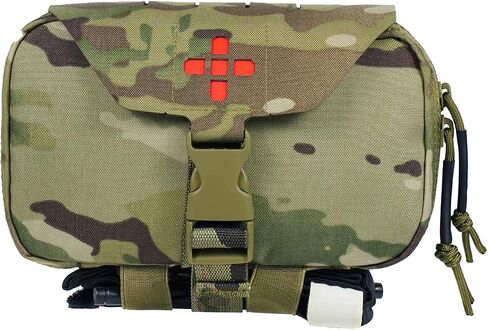 Ifak Pouch-Rapid Deployment Tactical MOLLE Trauma Kit Pouches, Quick Release Tear-Off Medical First Aid Kit Organiser with Red Immediate Identify for Emergency Surviva Activities. in Saudi Arabia