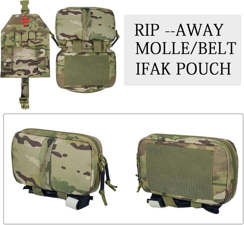 Ifak Pouch-Rapid Deployment Tactical MOLLE Trauma Kit Pouches, Quick Release Tear-Off Medical First Aid Kit Organiser with Red Immediate Identify for Emergency Surviva Activities. in Saudi Arabia