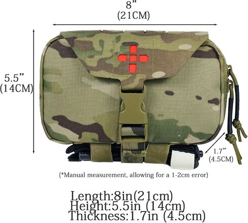 Ifak Pouch-Rapid Deployment Tactical MOLLE Trauma Kit Pouches, Quick Release Tear-Off Medical First Aid Kit Organiser with Red Immediate Identify for Emergency Surviva Activities. in Saudi Arabia