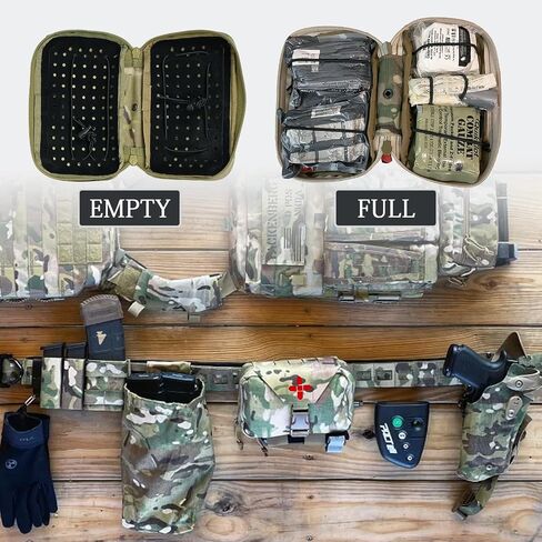 Ifak Pouch-Rapid Deployment Tactical MOLLE Trauma Kit Pouches, Quick Release Tear-Off Medical First Aid Kit Organiser with Red Immediate Identify for Emergency Surviva Activities. in Saudi Arabia
