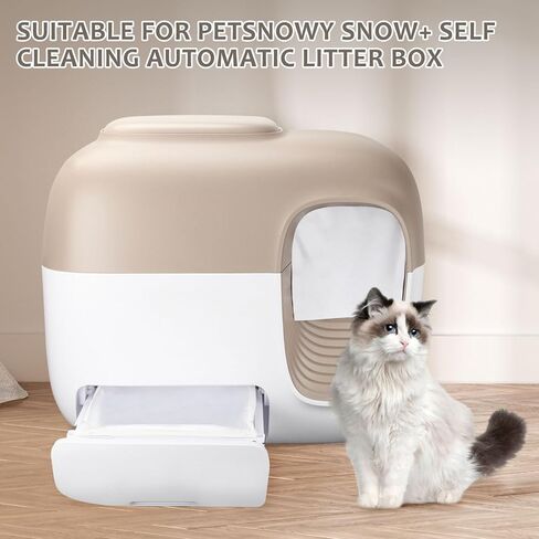 100 قطعة من أكياس فضلات القطط للحيوانات الأليفة سنووي + صندوق فضلات القطط، أكياس درج النفايات ذاتية الغلق لصندوق فضلات القطط الأوتوماتيكي in Kuwait