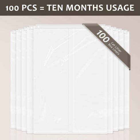 100 قطعة من أكياس فضلات القطط للحيوانات الأليفة سنووي + صندوق فضلات القطط، أكياس درج النفايات ذاتية الغلق لصندوق فضلات القطط الأوتوماتيكي in Kuwait