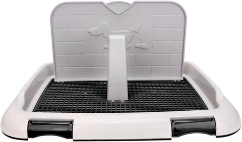 صينية نونية للكلاب، مرحاض محمول للقطط قابل للإزالة للاستخدام الداخلي مع جدار محاكاة للكلاب الصغيرة للكلاب الذكور (أسود) in Kuwait