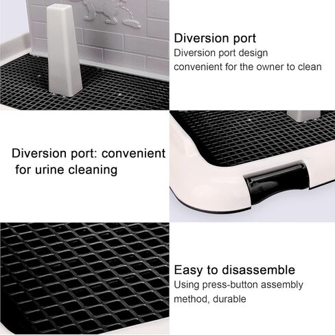 صينية نونية للكلاب، مرحاض محمول للقطط قابل للإزالة للاستخدام الداخلي مع جدار محاكاة للكلاب الصغيرة للكلاب الذكور (أسود) in Kuwait