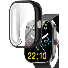 Watch Cases compatible with Kuizil T70 1.91" Smart Watch, TPU Case with Screen Protector, Protecting Watch Body & Screen (Black)