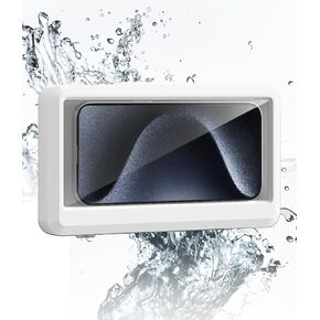 GOOSPERY Shower Phone Holder Waterproof, Anti-Fog Shower Phone Mount for Bathroom Compatible with 4.7-6.8 Mobile Phones(Samsung Galaxy, iPhone, Google Pixel etc,) 2 Way Set up Phone Mount Case White