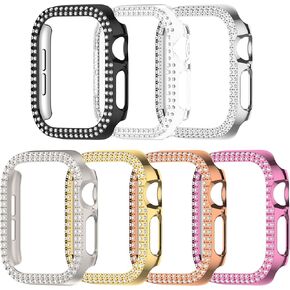 7Pack Bling Case Compatible for Apple Watch Series 10 (2024) 42mm 46mm, Glitter Rhinestone Diamonds Protective Case Cover for iWatch Series 10 Smart Watch for Women (46MM)