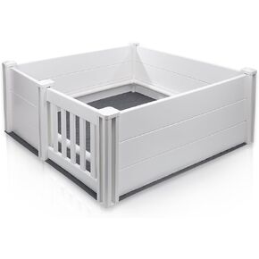 Whelping Box for Dogs, Whelping Box with Pig Rails and Waterproof Whelping Pad, 48 * 48 * 18in Whelping Box for Dogs and Puppies with Adjustable Height Door ID Collars for Large Medium Small Dogs