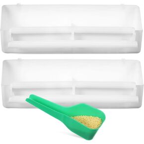 GANAZONO 2pcs Bird Water Dispenser Bird Food Feeder for Cage Bird Food Bowl Cups with 1 Food Dispenser Spoon