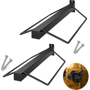 حامل سرج مكون من قطعتين، حامل سرج مثبت على الحائط مع براغي تثبيت للسروج الإنجليزية والغربية، مثالي لكشك الحصان، وغرفة المسكة، والحظيرة، والمقطورة in Kuwait