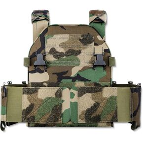 LPPC V.2 Tactical Vest, Low-Profile Slick Vest, Modular, Placard Compatible, Lightweight, Made from 1000D Nylon Laminates, Genuine MultiCam (Woodland M81)