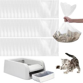 30 Count Cat Litter Box Bags Liners for Petsafe Self-Cleaning Cat Litter Box,Easy Clean & Replaceable Cat Waste Bag