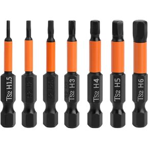 SeonFook 6pcs 100mm Hex Head Allen Wrench Drill Bits S2 Steel Hex Bits Set 1/4 Inch Quick Release Shank Magnetic Screwdriver Bits Set