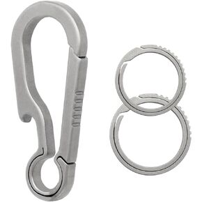 Titanium Carabiner Clip Small Hook EDC Small Heavy Duty Keychain Clips Anti-Lost Quick Release Key Chain for Keys Bottle Opener Keychains