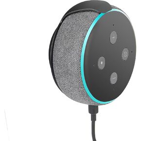 Wall Mount Holder for Dot 3rd Gen (ONLY 2018-2021 Square Plug), Space-Saving Accessories for Smart Home Speakers Holder(Black, 1Pack)