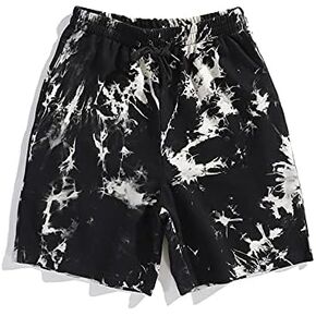 Liposhion Mens Casual Drawstring Tie Dye Shorts Workout Sweat Runing Shorts in Kuwait