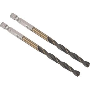 Kozelo Titanium Coated Drill Bit with 1/4" Hex Shank - [9mm x 125mm] High Speed Steel for Quick Release 135 Degree Split Point for Aluminum Alloy Iron Wood