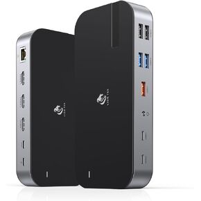 Laptop Docking Station,16 in 1 Docking Station USB C Dock Triple Monitor,USB C Docking Station with 3 HDMI,PD 100W, USB 3.1/3.0/2.0,RJ 45 Ethernet,SD/TF,Audio for Dell/HP/Lenovo