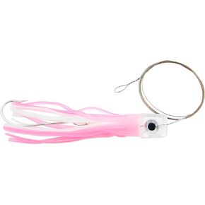C&H Lures Lil Stubby Ballyhoo Fishing Rigs - Blue/White Vinyl Skirt, 7/0 Mustad Hook, Bait Spring & Pin, 3 ft, 69 lb Test Camo Brown Color Stainless Steel Leader Wire
