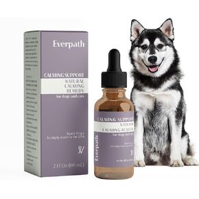 Everpath 2024 Upgraded Calm Support for Dogs & Cats - 2 Fluid Ounces/60mls | USA Made | Supplement for Seizure Symptoms | Anxiety Relief | Eases Anxiety, Supports Brain and Nervous System Function