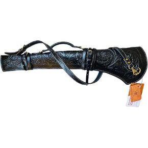 Leather Tooled & Craft Rifle cover | 34" Long & fitted with Brushed Antique Hardware | Adjustable Shoulder strap |
