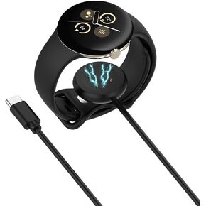 Miimall Fast Charger for Google Pixel Watch 3 2 / Fitbit Sense 2 1 / Versa 3 4, Wireless Charging Cable Type-C Google Pixel Watch 3 (2024) Charging Stand Magnetic Replacement Charger Dock (Black)
