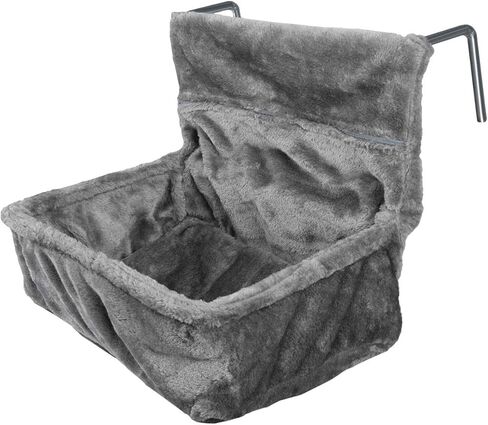 Navaris Cat Radiator Bed - Hanging Plush Basket Hammock with Cushion and Adjustable Metal Frame to Hook onto Radiators - 6kg Maximum Weight - Grey in Saudi Arabia