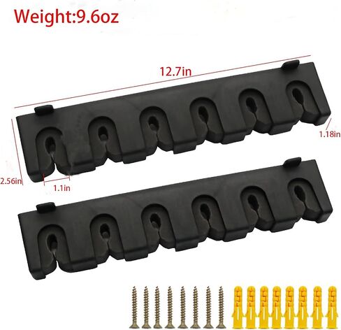 Vertica Fishing Rod Holders, Wall-Mounted – Fishing Rod Racks, Fishing Pole Holders,Fishing Rod Rack,Store 6 Rods or Combos in 12.6 Inches, for Garage & Boat, 1 Pair Black (Vertica) in Kuwait