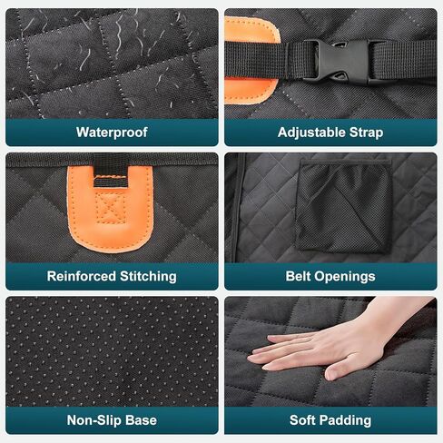 melafa365 Back Seat Extender for Dogs,Dog Car Seat Cover with Hard Bottom-Supports 350lb,Scratch Proof Dog Hammock for Car Backseat Protector with Mesh Window and Storage Pocket for Car, SUV in Kuwait