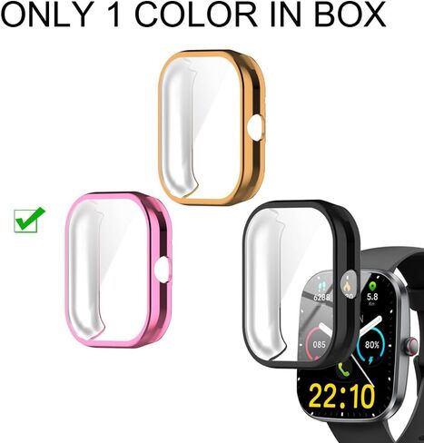 Watch Cases compatible with Kuizil T70 1.91" Smart Watch, TPU Case with Screen Protector, Protecting Watch Body & Screen (Black) in Saudi Arabia