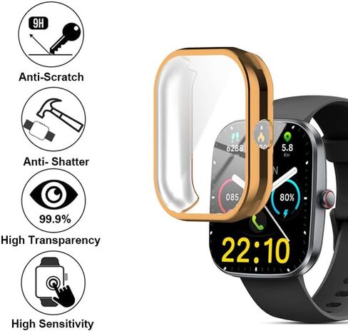 Watch Cases compatible with Kuizil T70 1.91" Smart Watch, TPU Case with Screen Protector, Protecting Watch Body & Screen (Black) in Saudi Arabia