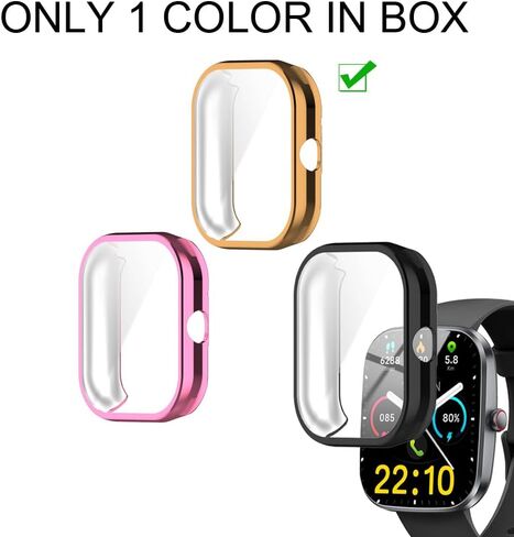 Watch Cases compatible with Kuizil T70 1.91" Smart Watch, TPU Case with Screen Protector, Protecting Watch Body & Screen (Black) in Saudi Arabia