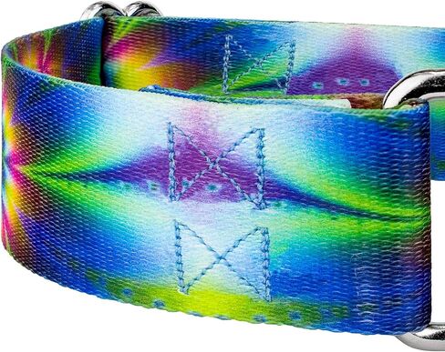 Country Brook Design - Tie Dye Flowers Martingale Dog Collar - Groovy Collection with 12 Far Out Designs (1 1/2 Inch, Medium) in Kuwait