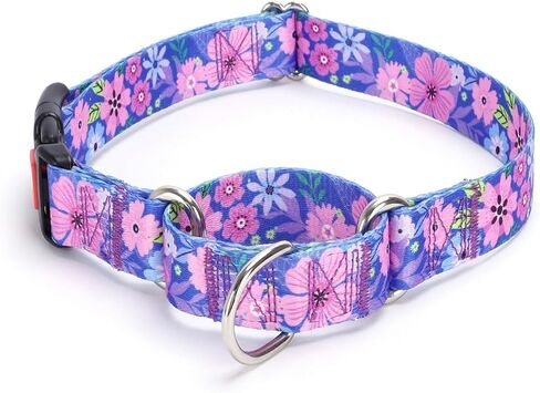 طوق Moonpet Martingale للكلاب، طوق كلب ناعم ومتين قابل للتعديل للكلاب الصغيرة والمتوسطة والكبيرة والذكور، لا يسحب ولا ينزلق، ياقات للكلاب - زهرة داكنة/صغيرة in Saudi Arabia