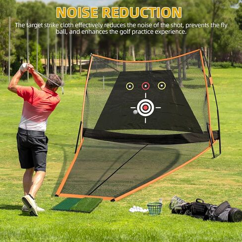 DWVO Automatic Ball Return Golf Net for Indoor/Outdoor, 10FT X 7FT Golf Driving Net Includes 1 Hitting Mat 5 Layer, Golf Practice Net and Mat, Golf Net for Real Golf Balls in Saudi Arabia