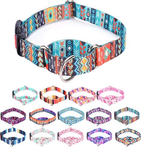 طوق Moonpet Martingale للكلاب، طوق كلب ناعم ومتين قابل للتعديل للكلاب الصغيرة والمتوسطة والكبيرة والذكور، لا يسحب ولا ينزلق، ياقات للكلاب - زهرة داكنة/صغيرة in Saudi Arabia