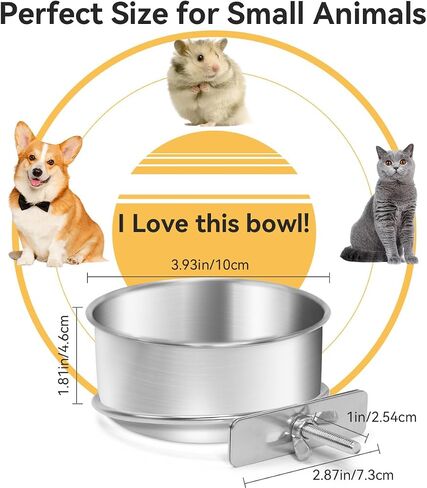 Dog Crate Bowl, Puppy Bowls for Small Dogs, Dog Dish with Clamp Holder, Rabbit Water Bowl Stainless Steel, Small Dog Bowls, Stainless Steel Bowls for Small Dog, 2 Pcs in Saudi Arabia