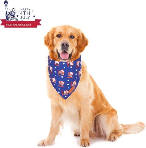 PTDECOR Christmas Dog Bandana, Xmas Light Bulb Santa Dog Bandana Reversible Holiday Dog Scarf, Triangle Dog Christmas Bandanas for Medium Large Dogs Pets (Blue, Large) in Saudi Arabia
