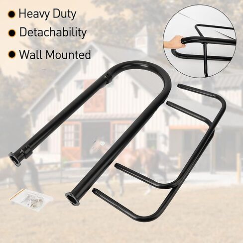 4 Sets Saddle Rack,Wall Mounted Detachable Saddle Rack Stand for English and Western Saddles, 27.3x16.3x12.5 Inches in Saudi Arabia