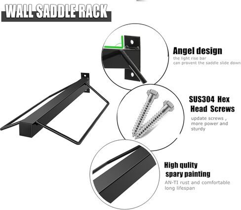 حامل سرج مكون من قطعتين، حامل سرج مثبت على الحائط مع براغي تثبيت للسروج الإنجليزية والغربية، مثالي لكشك الحصان، وغرفة المسكة، والحظيرة، والمقطورة in Kuwait