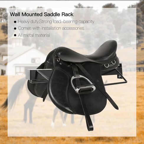 حامل سرج مكون من قطعتين، حامل سرج مثبت على الحائط مع براغي تثبيت للسروج الإنجليزية والغربية، مثالي لكشك الحصان، وغرفة المسكة، والحظيرة، والمقطورة in Kuwait