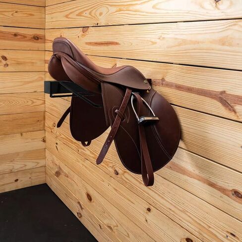 حامل سرج مكون من قطعتين، حامل سرج مثبت على الحائط مع براغي تثبيت للسروج الإنجليزية والغربية، مثالي لكشك الحصان، وغرفة المسكة، والحظيرة، والمقطورة in Kuwait