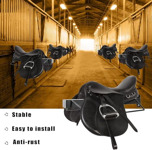 حامل سرج مكون من قطعتين، حامل سرج مثبت على الحائط مع براغي تثبيت للسروج الإنجليزية والغربية، مثالي لكشك الحصان، وغرفة المسكة، والحظيرة، والمقطورة in Kuwait